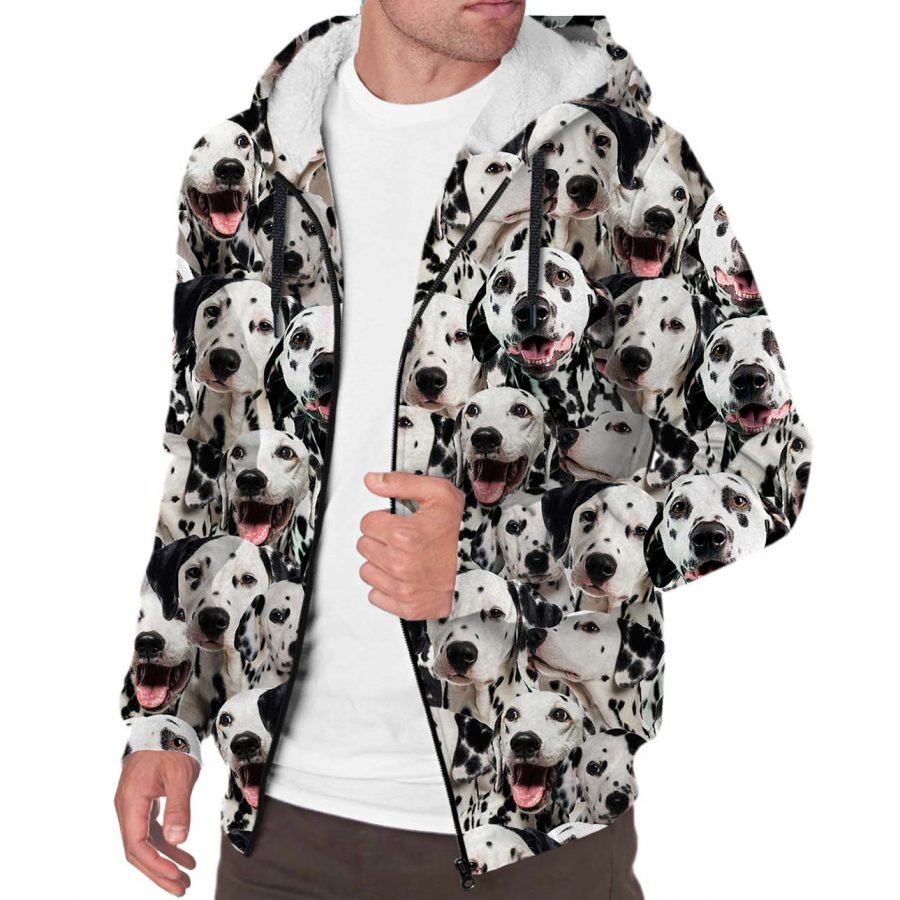 Dalmatian Full Face Fleece Hoodie