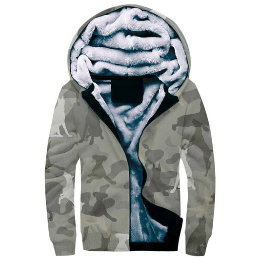 Doberman Pinscher Camo Fleece Hoodie