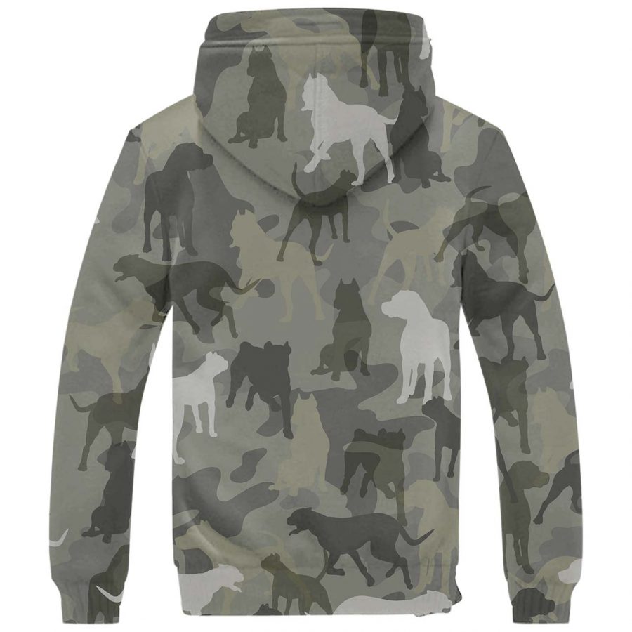 Dogo Argentino Camo Fleece Hoodie