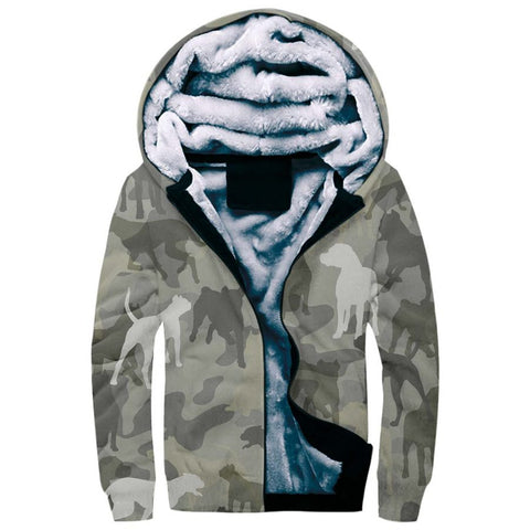 Dogo Argentino Camo Fleece Hoodie