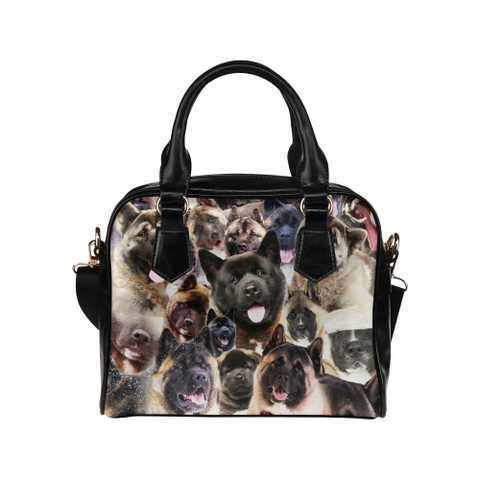 American Akita Face Shoulder Handbag