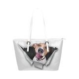 Jack Russell Terrier Leather Tote Bag