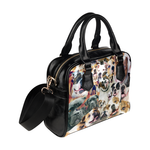 American Bulldog Face Shoulder Handbag