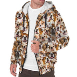 English Bulldog Full Face Fleece Hoodie