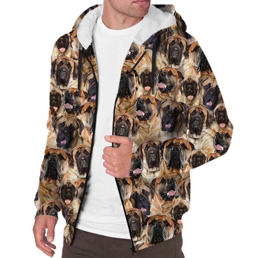 English Mastiff Full Face Fleece Hoodie