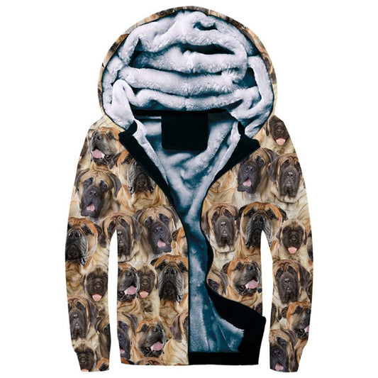 English Mastiff Full Face Fleece Hoodie