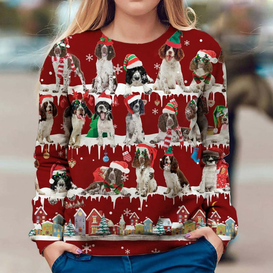 English Springer Spaniel - Snow Christmas - Premium Sweater