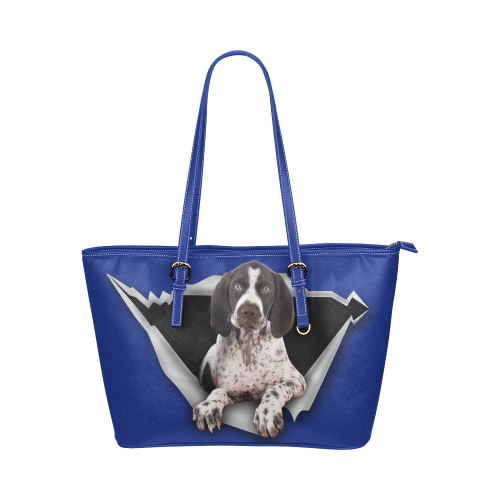 German Shorthaired Pointer Leather Tote Bag