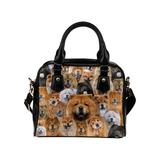 Chow Chow Face Shoulder Handbag