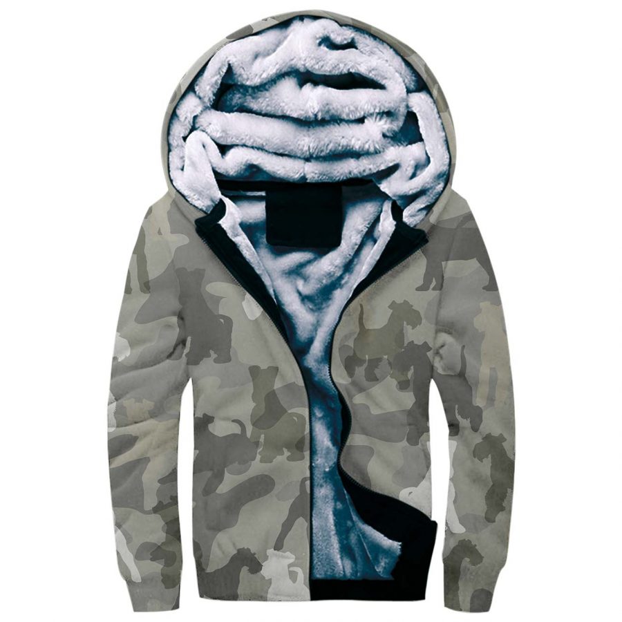 Fox Terrier Camo Fleece Hoodie