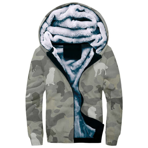 German Longhaired Pointer Camo Fleece Hoodie