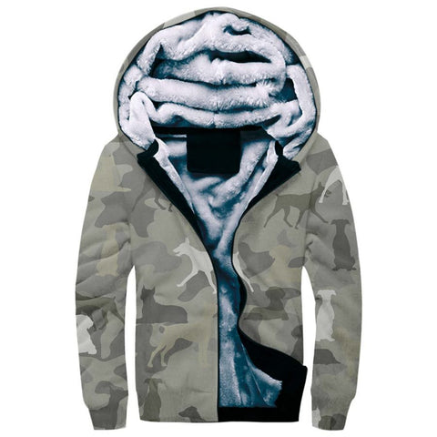 German Pinscher Camo Fleece Hoodie