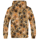 German Spitz Full Face Fleece Hoodie