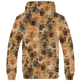 German Spitz Full Face Fleece Hoodie