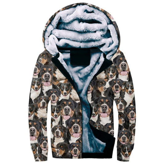 Greater Swiss Mountain Dog Full Face Fleece Hoodie