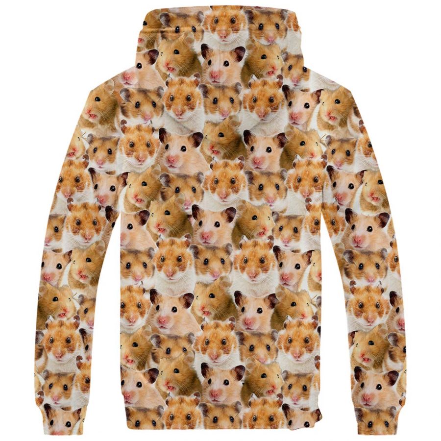 Hamster Full Face Fleece Hoodie