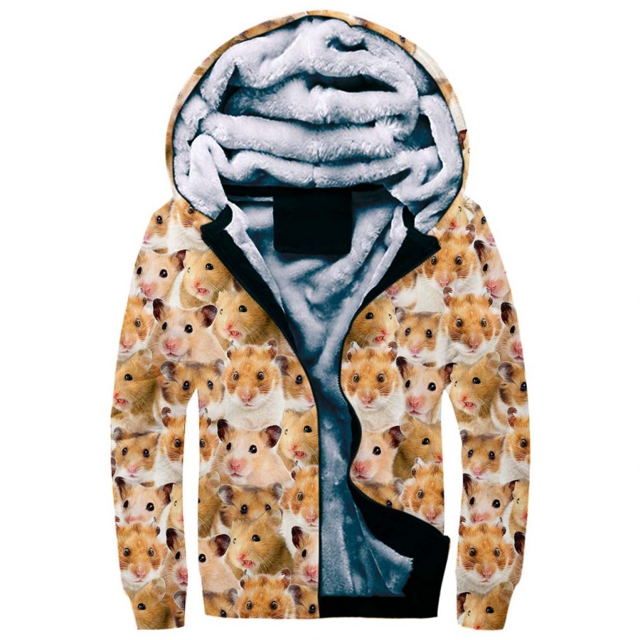 Hamster Full Face Fleece Hoodie