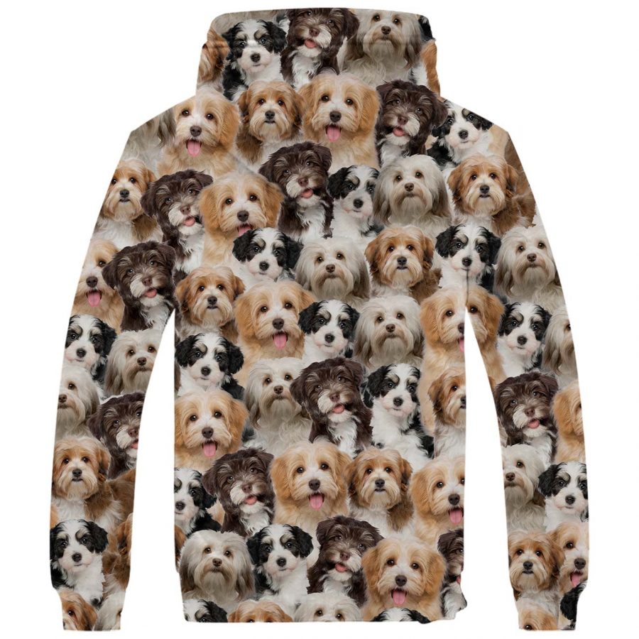 Havanese Full Face Fleece Hoodie