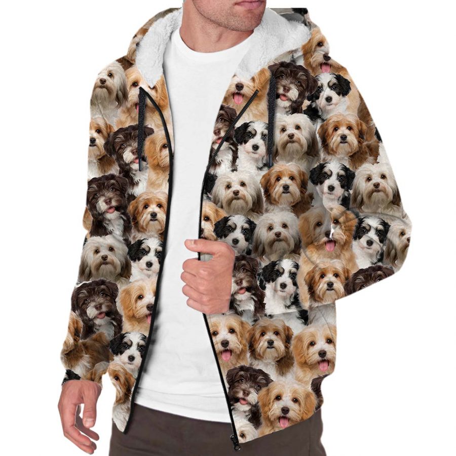 Havanese Full Face Fleece Hoodie