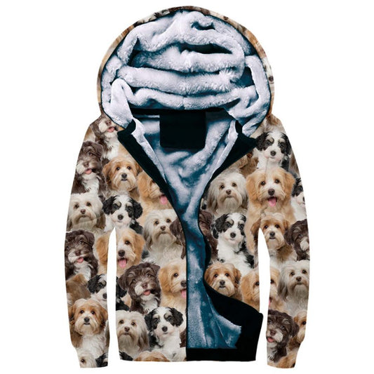 Havanese Full Face Fleece Hoodie