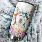 Husky Art Color Tumbler Cup