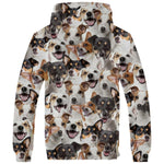 Jack Russell Terrier Full Face Fleece Hoodie