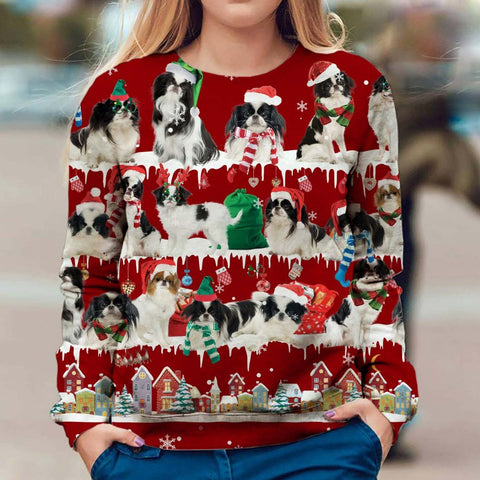 Japanese Chin - Snow Christmas - Premium Sweater