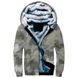 Japanese Chin Camo Fleece Hoodie