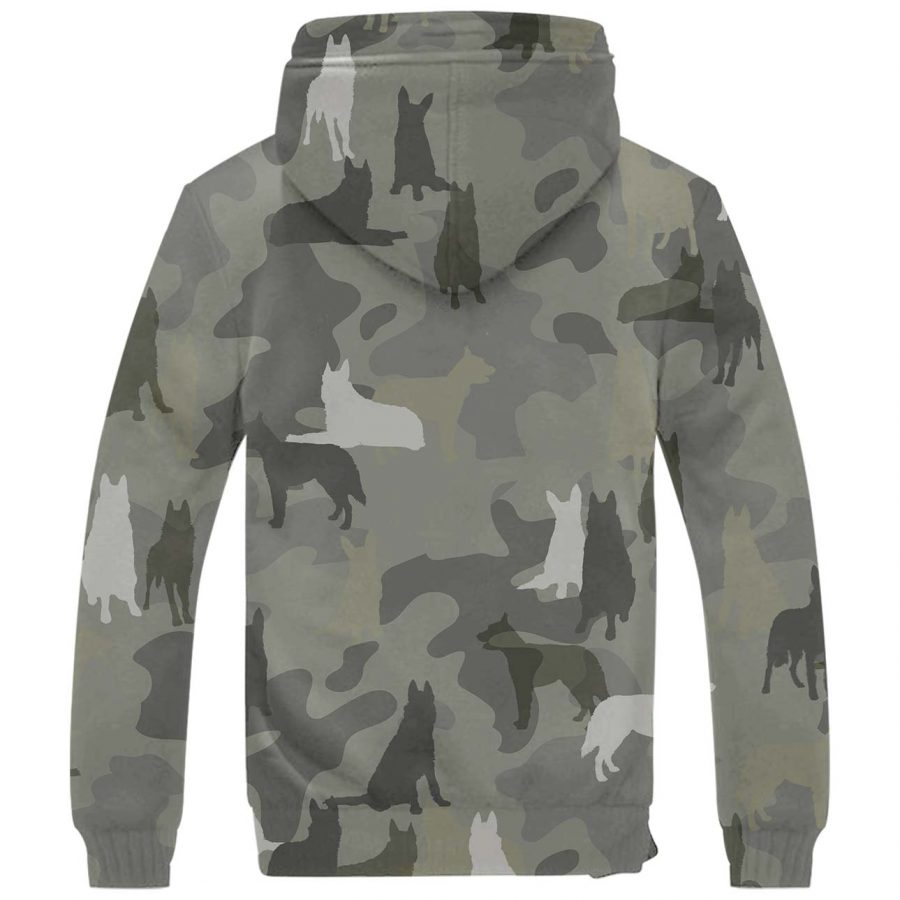 Laekenois Dog Camo Fleece Hoodie