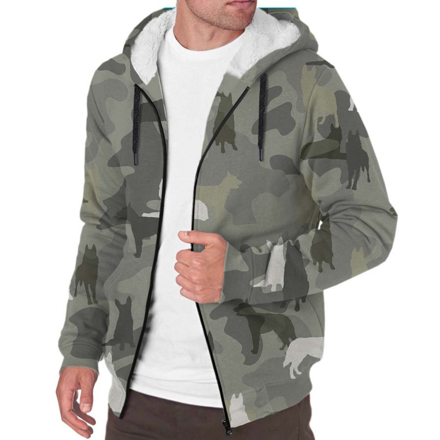 Laekenois Dog Camo Fleece Hoodie