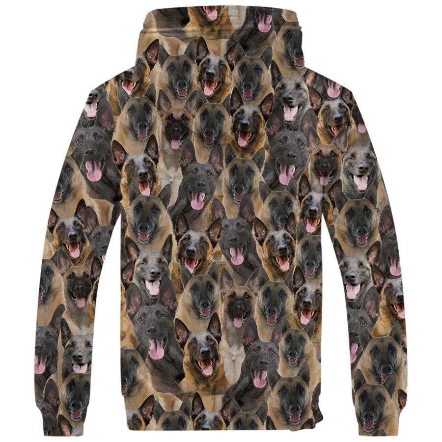 Malinois dog Full Face Fleece Hoodie