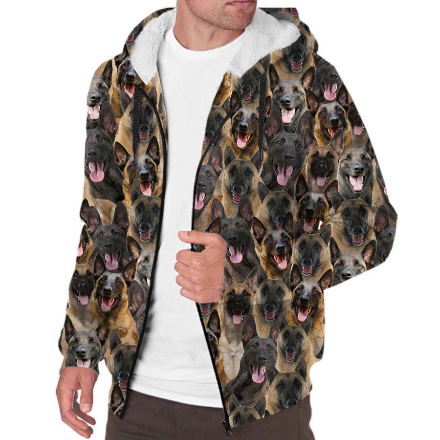 Malinois dog Full Face Fleece Hoodie