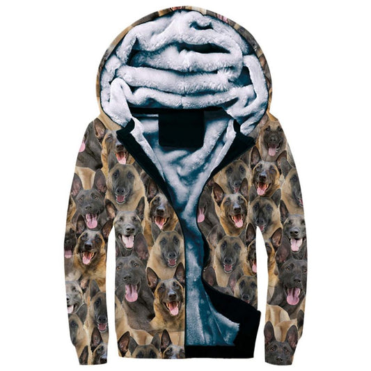 Malinois dog Full Face Fleece Hoodie