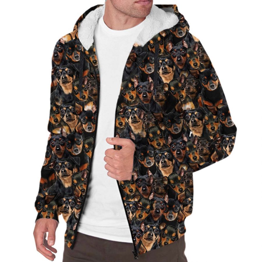 Miniature Pinscher Full Face Fleece Hoodie