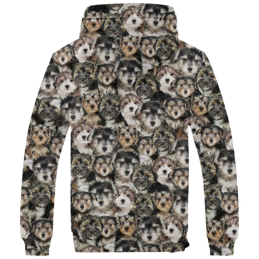 Morkie Full Face Fleece Hoodie