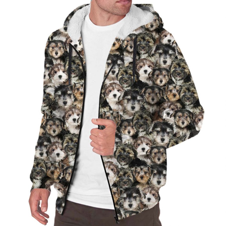 Morkie Full Face Fleece Hoodie