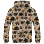 Pekingese Full Face Fleece Hoodie