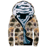 Pekingese Full Face Fleece Hoodie