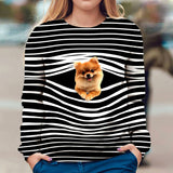 Pomeranian - Stripe - Premium Sweater