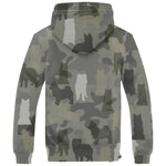 Pomsky Dog Camo Fleece Hoodie