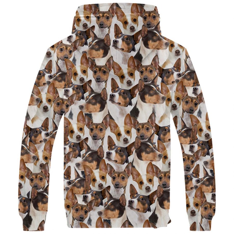 Rat Terrier Full Face Fleece Hoodie