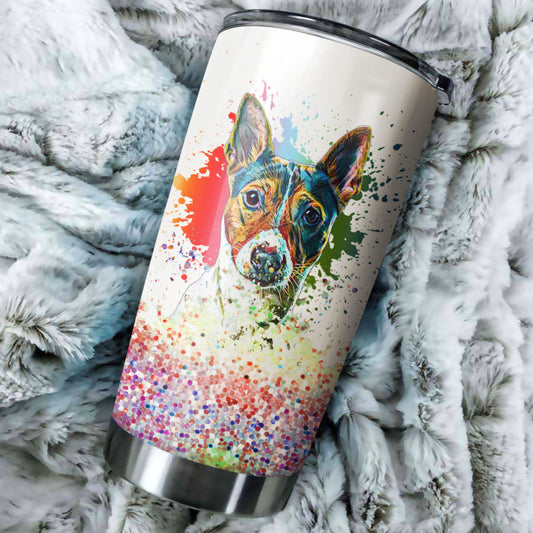 Rat Terrier Art Color Tumbler Cup