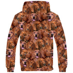 Redbone Coonhound Full Face Fleece Hoodie