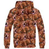 Redbone Coonhound Full Face Fleece Hoodie