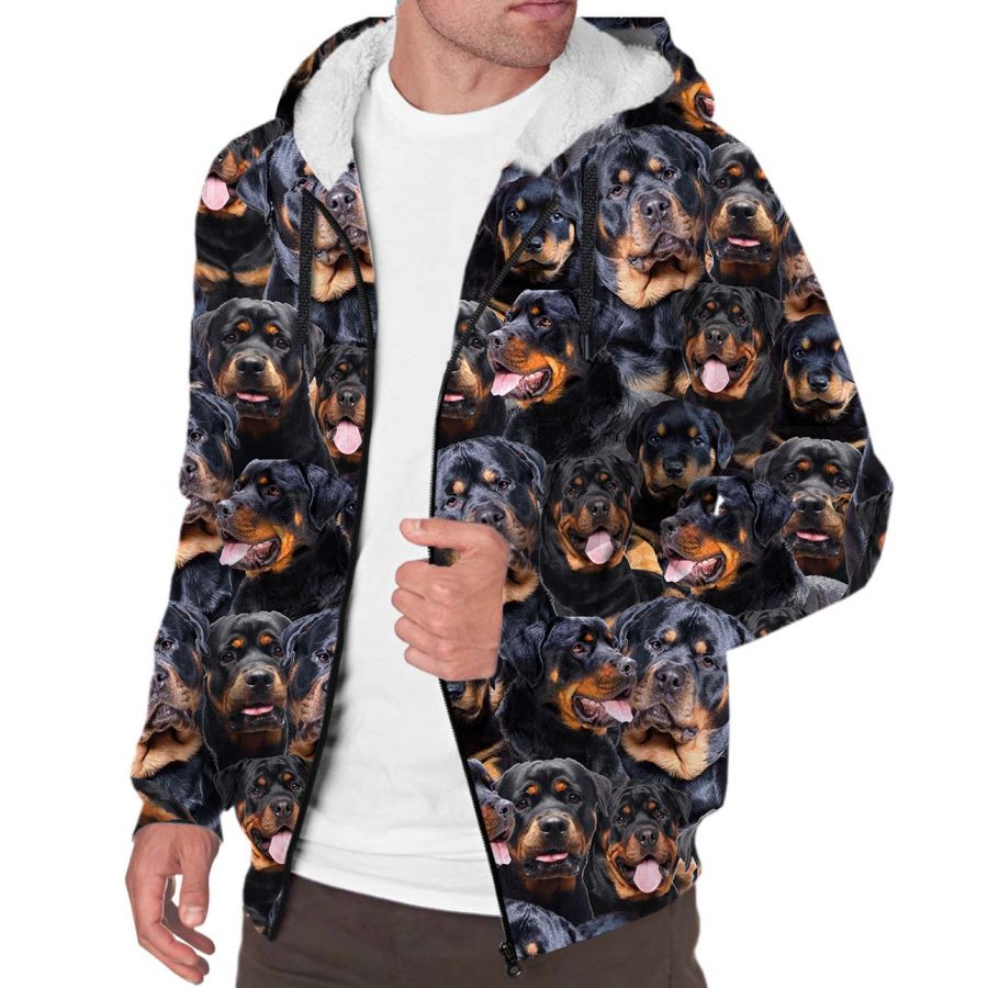 Rottweiler Full Face Fleece Hoodie