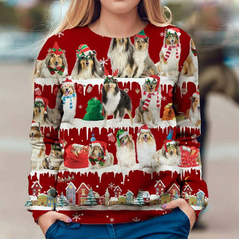 Rough Collie - Snow Christmas - Premium Sweater