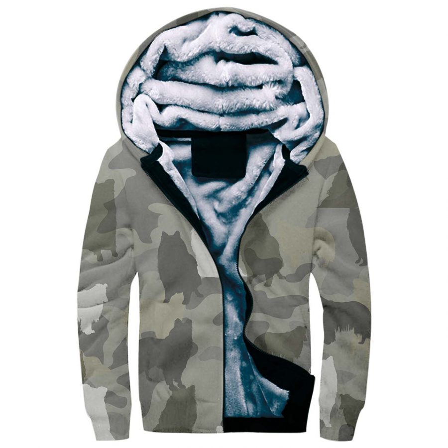 Rough Collie Camo Fleece Hoodie