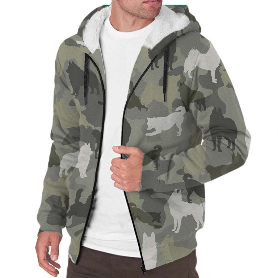 Schipperke Camo Fleece Hoodie