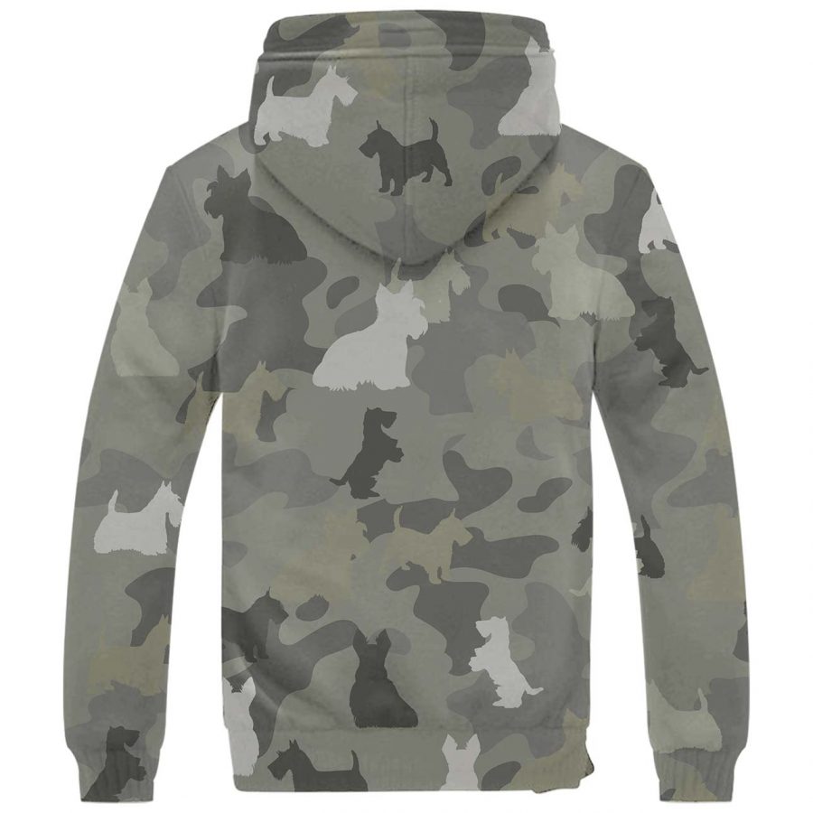 Scottish Terrier Camo Fleece Hoodie