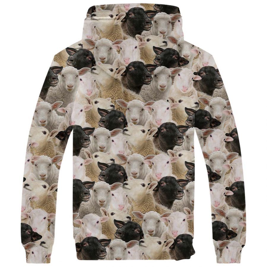 Sheep Full Face Fleece Hoodie